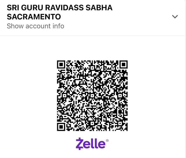 Zelle donation QR code