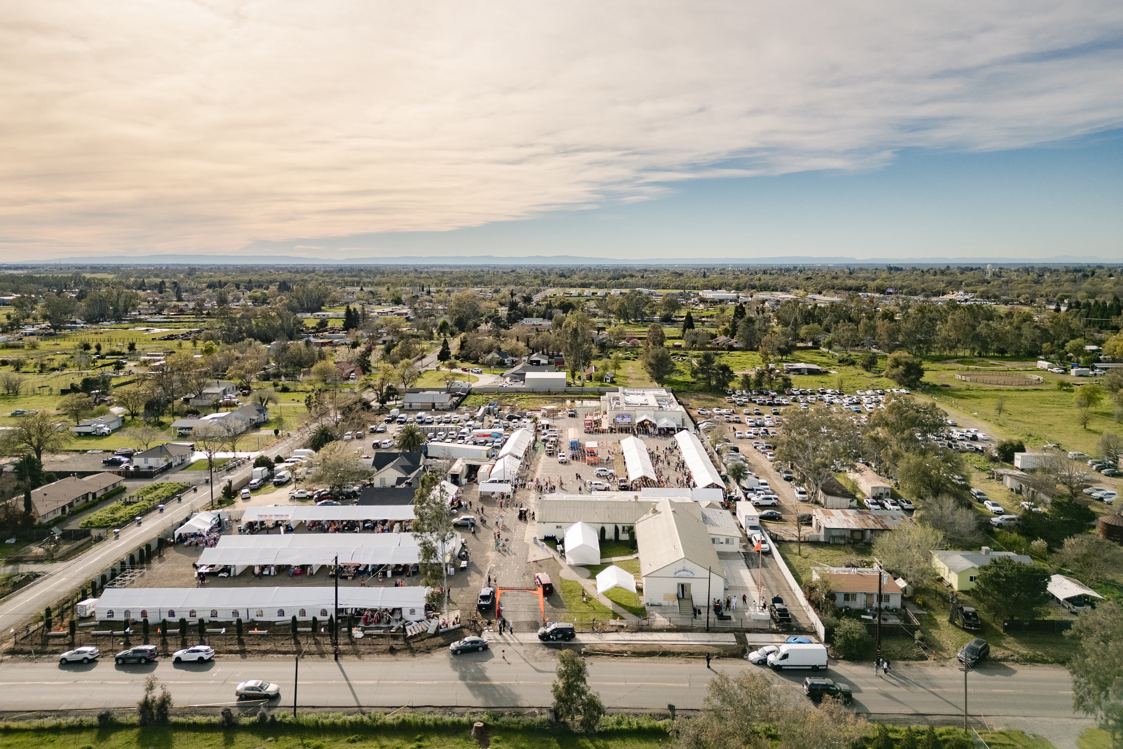 Drone view of Shri Guru Ravidass Temple Sacramento